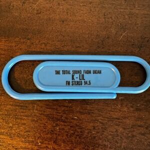 K-LIL 94.5 Stereo FM The Total Sound Ukiah Plastic 5" Paperclip Large VNTG